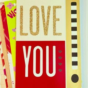 Gold and Red Love You Card